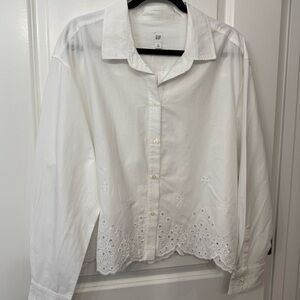GAP White Eyelet Detail Shirt